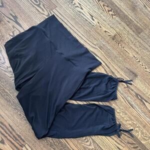 Black high-waisted baggy vintage Betsey Johnson sweatpants ankle ties